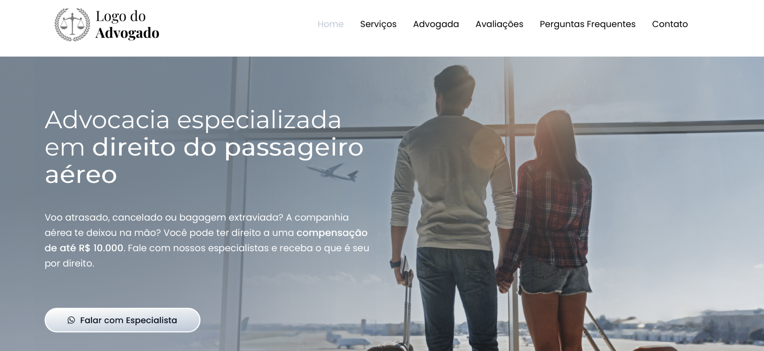 Landing Page Direito do Passageiro Aéreo