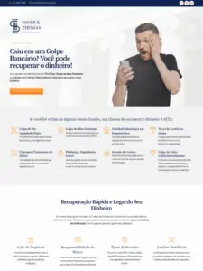 landing page fraudes bancárias