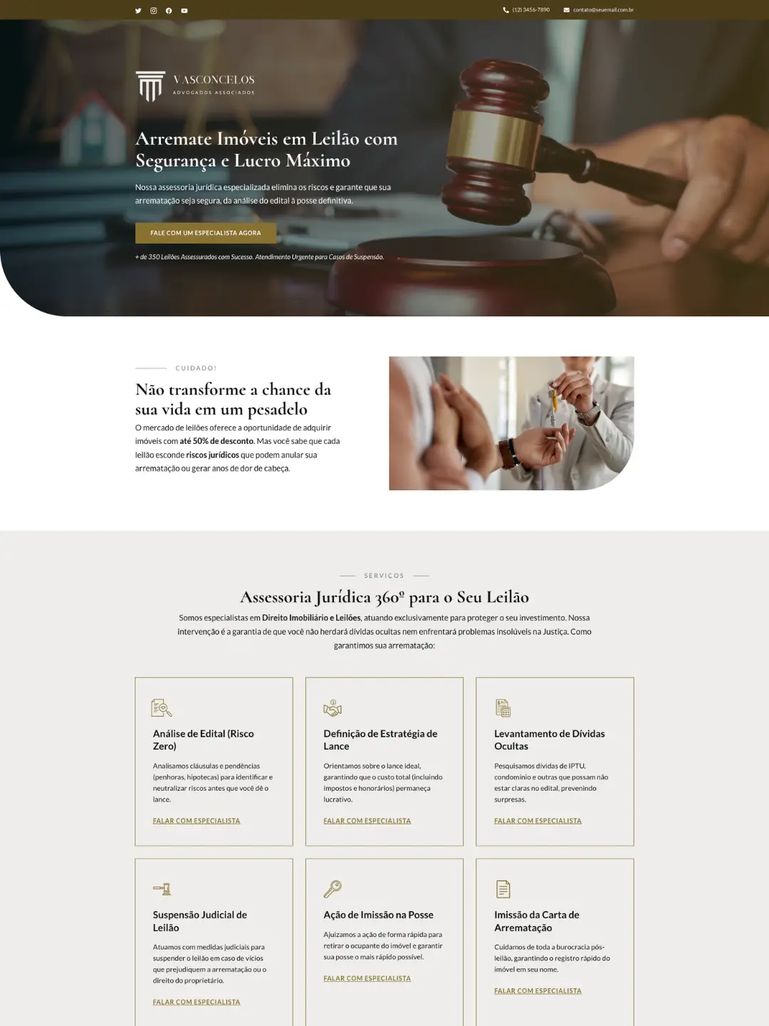 landing Page Leilão de Imóveis