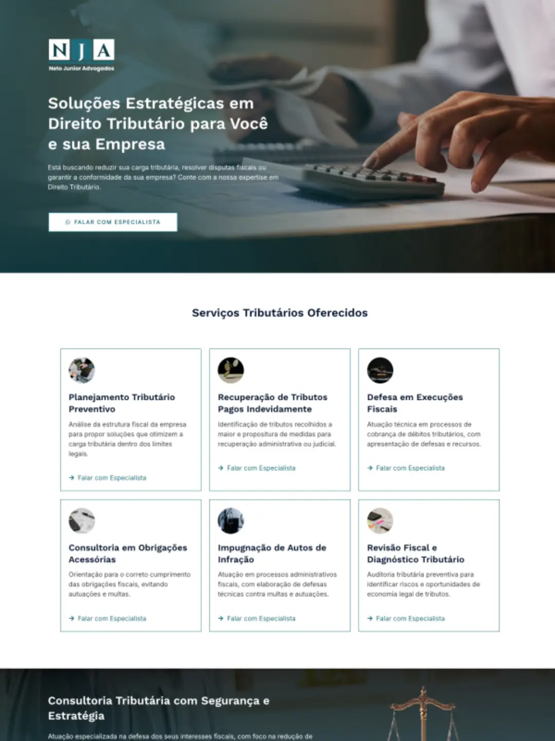 landing page direito tributário